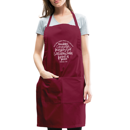 And His Name Shall Be Called Apron - burgundy