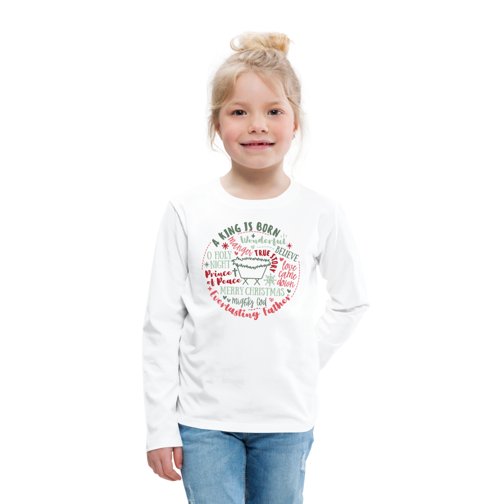 Manger Collage (RG) Kid's Long Sleeve Shirt - white