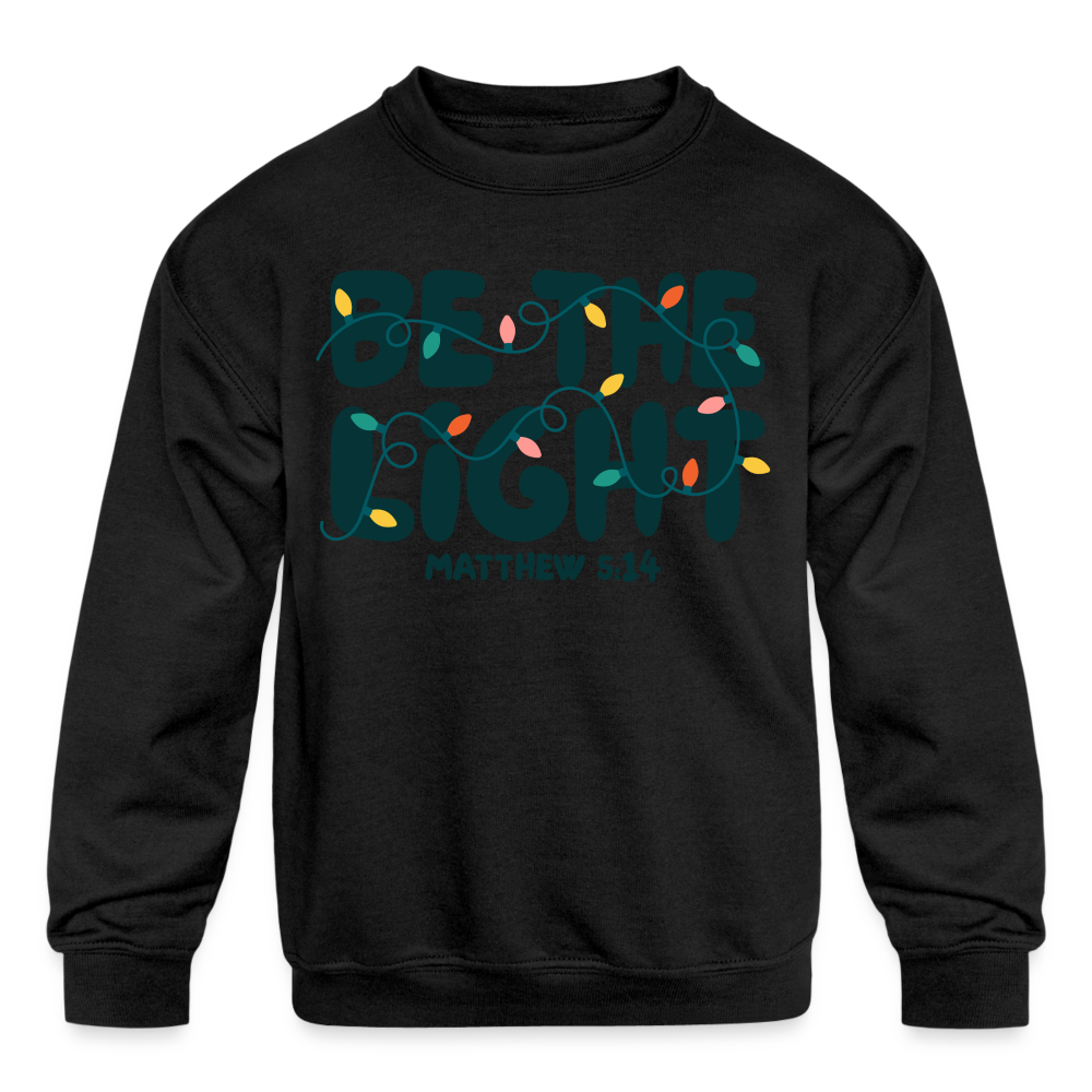 Be the Light Christmas Kid's Long Sleeve Sweater - black