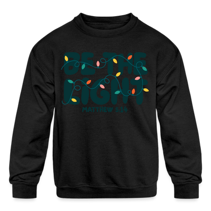 Be the Light Christmas Kid's Long Sleeve Sweater - black