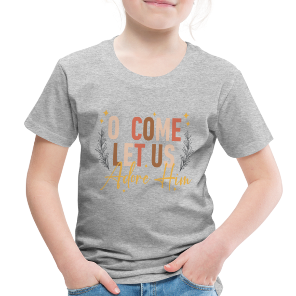 O Come Let us Adore Him Christmas Toddler Shirt - heather gray