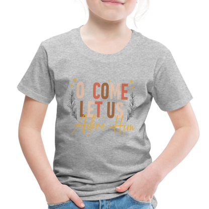 O Come Let us Adore Him Christmas Toddler Shirt - heather gray