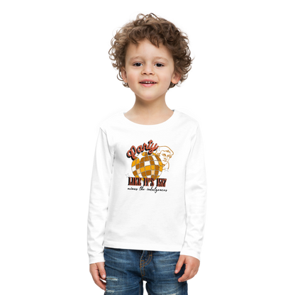 Party Like its 1517 (Color) Reformation Day Kid's Long Sleeve Shirt - white