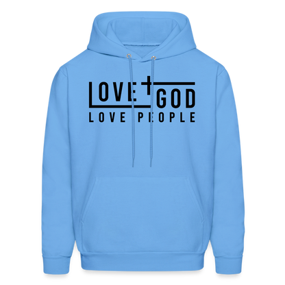 Love God Love People Men's Hoodie - carolina blue