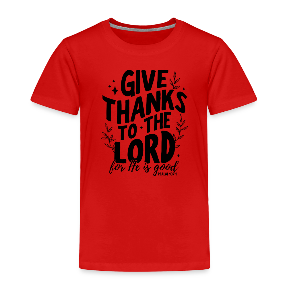 Give Thanks to the Lord Toddler T-Shirt - red