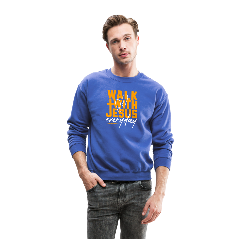 Walk with Jesus Everyday Men's Sweater - royal blue