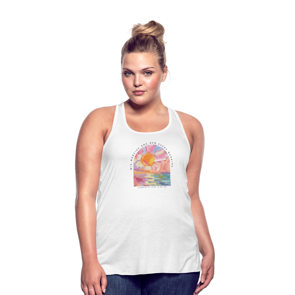 His Mercies are New Every Morning Lamentations 3:22-33 Women’s Tank - white