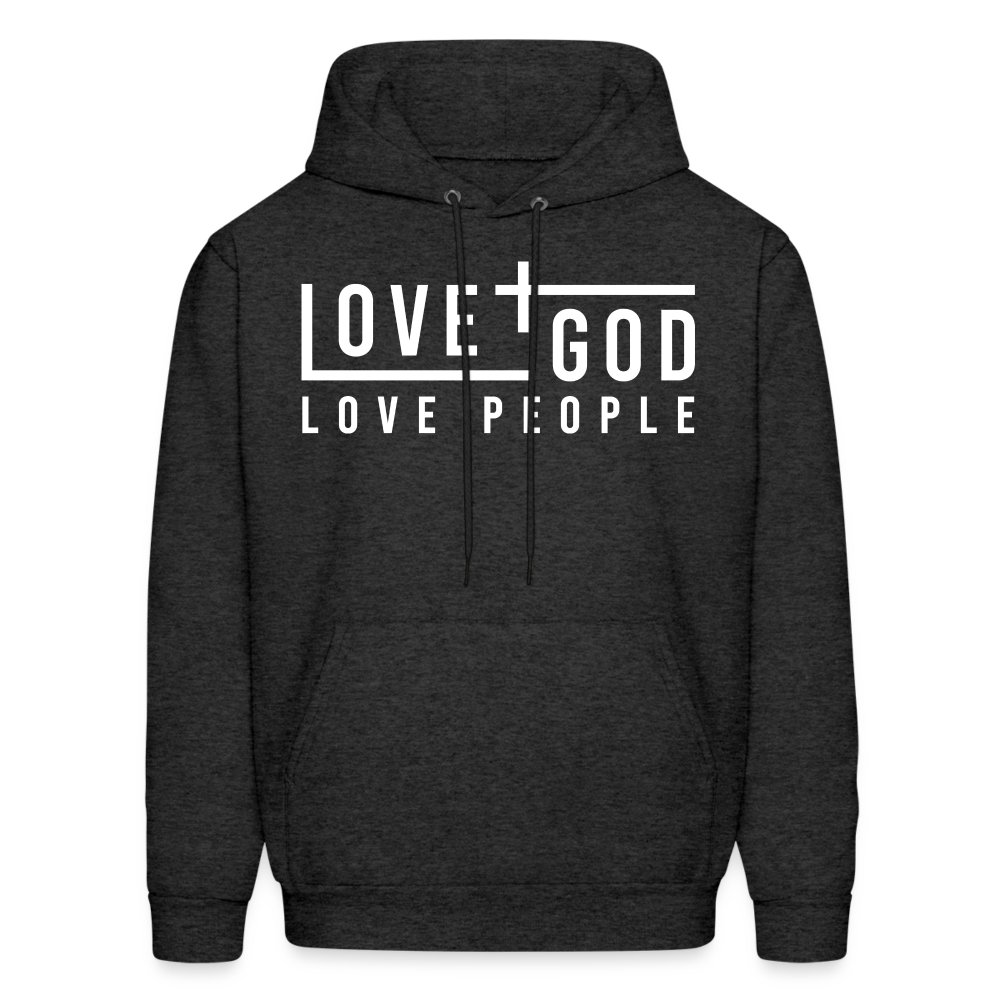 Love God Love People Men's Hoodie - charcoal grey