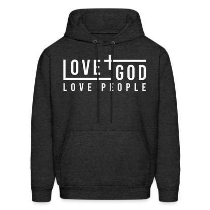 Love God Love People Men's Hoodie - charcoal grey