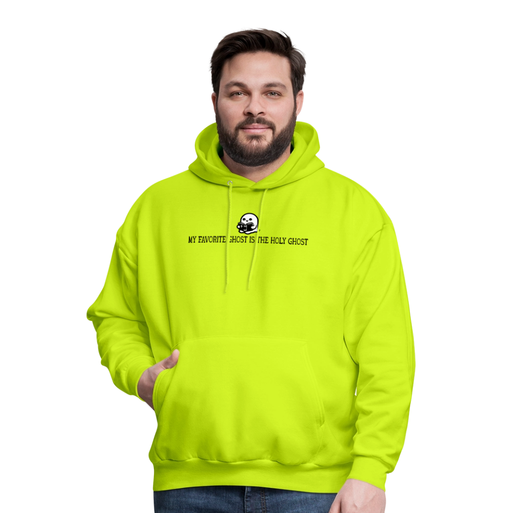 My Favorite Ghost is the Holy Ghost (Bible) Men's Hoodie - safety green