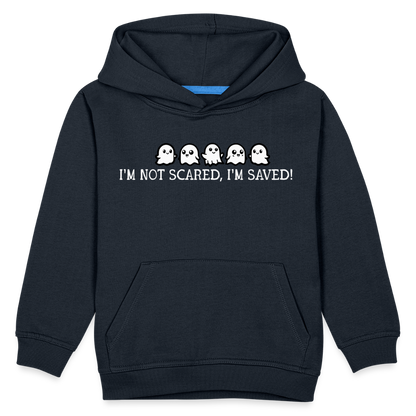 I'm Not Scared I'm Saved (W) Kid's Hoodie - navy