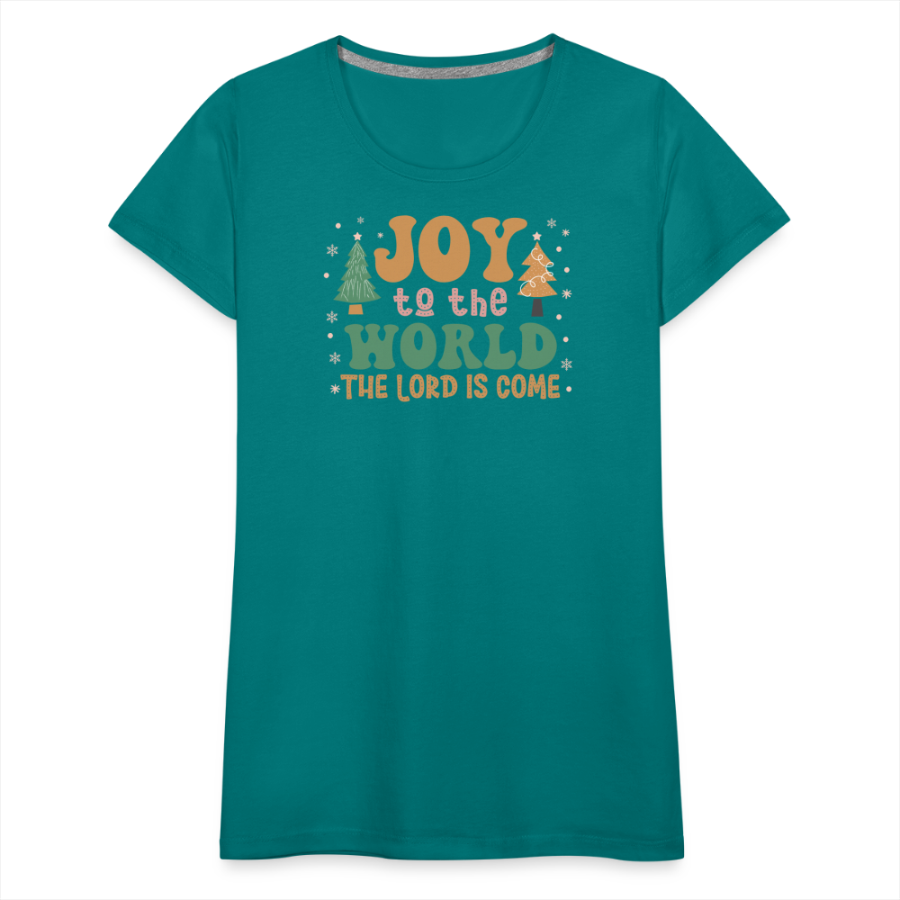 Joy to the World Christmas Family Women’s Premium T-Shirt - teal