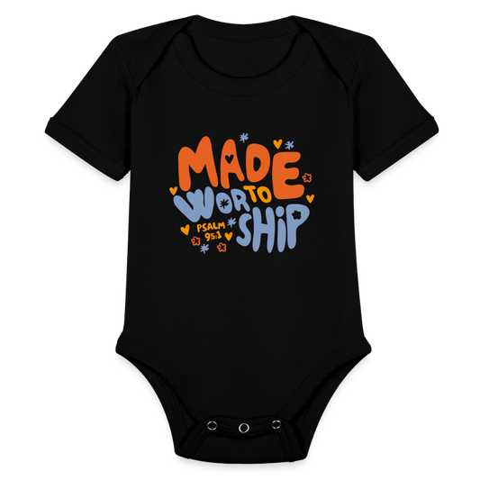 Made to Worship (Color) Baby Onesie Bodysuit - black