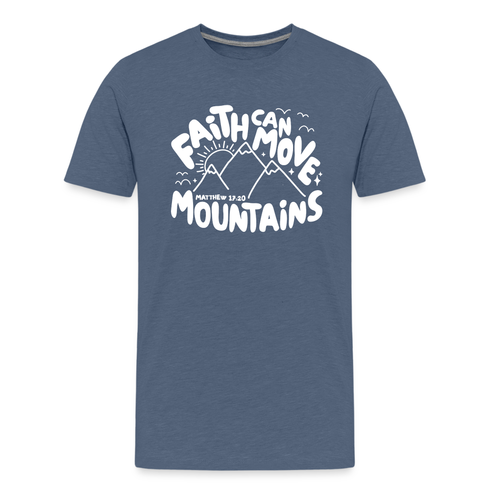 Faith Can Move Mountains (W) Kid's T-Shirt - heather blue