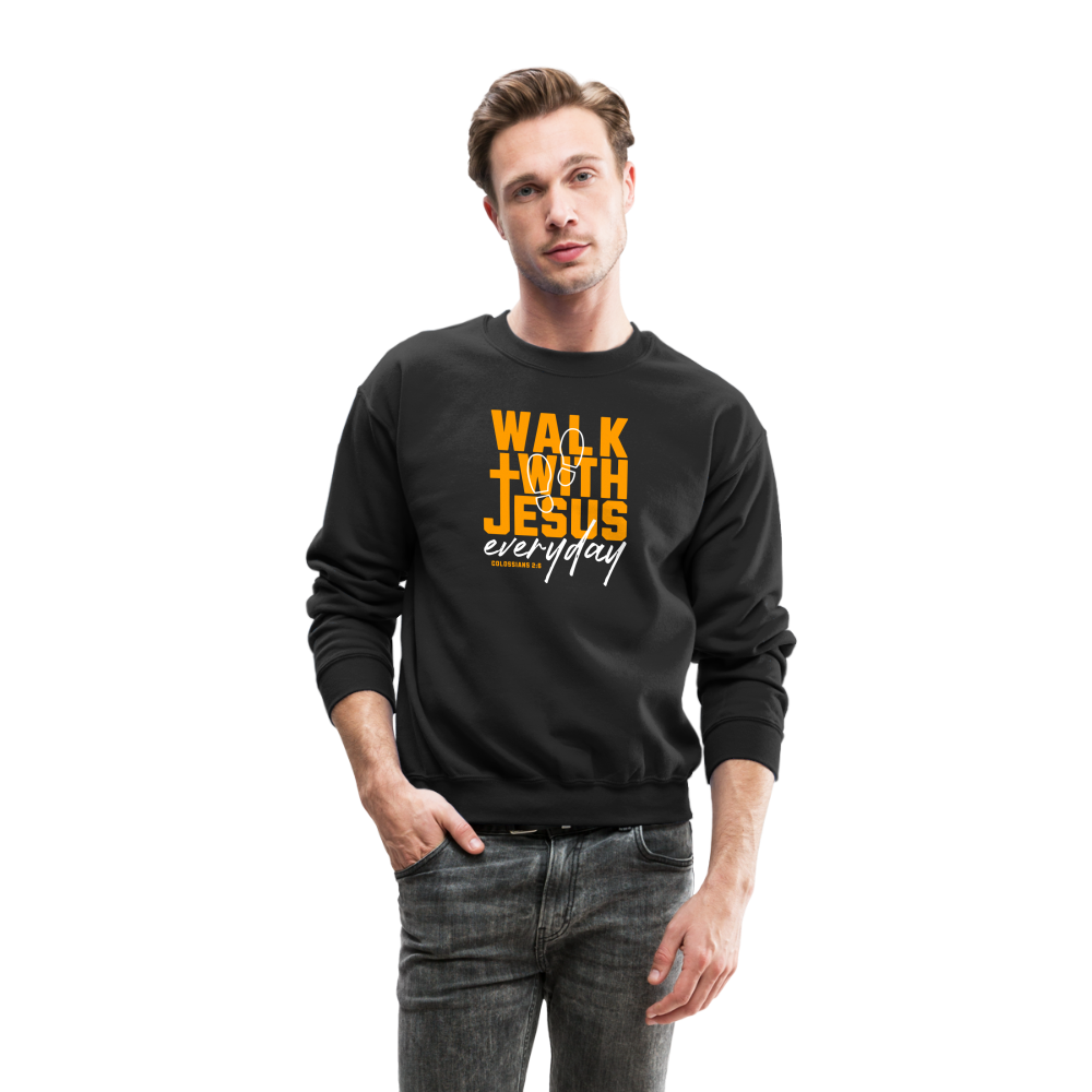 Walk with Jesus Everyday Men's Sweater - black