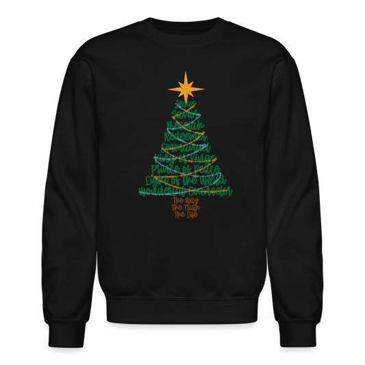 Names of Jesus Christmas Tree Men's Sweater - black