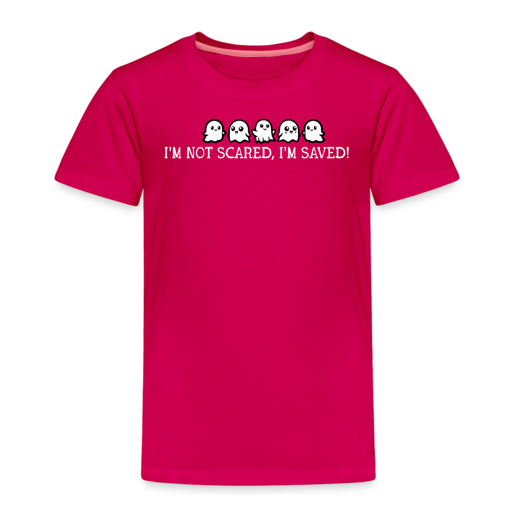 I'm Not Scared I'm Saved (W) Toddler T-Shirt - dark pink