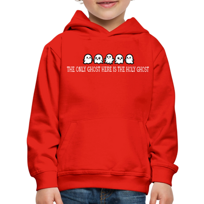 The Only Ghost Here is the Holy Ghost (W) Kid's Hoodie - red