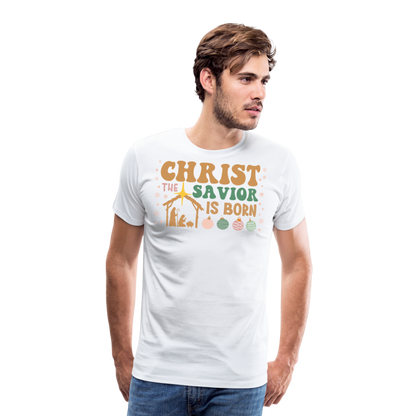 Christ the Savior is Born Christmas Family Men's Premium T-Shirt - white