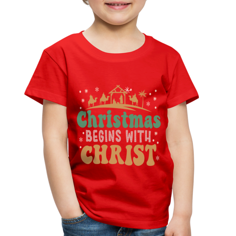 Christmas begins with Christ Family Toddler Premium T-Shirt - red