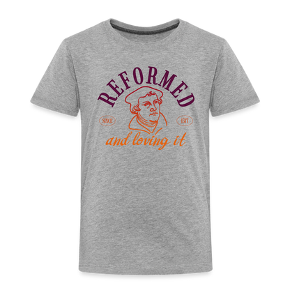 Reformed & Loving It (Color) Reformation Day Toddler T-Shirt - heather gray