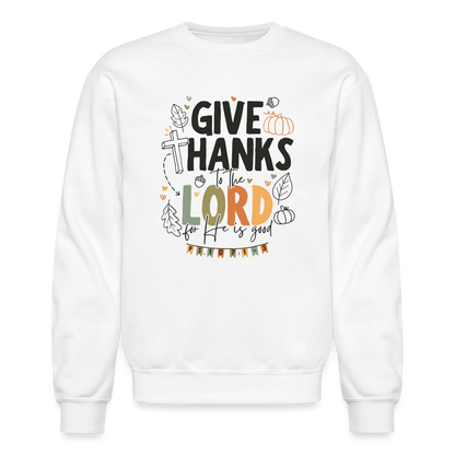 Give Thanks to the Lord (B, Color) Men's Sweater - white