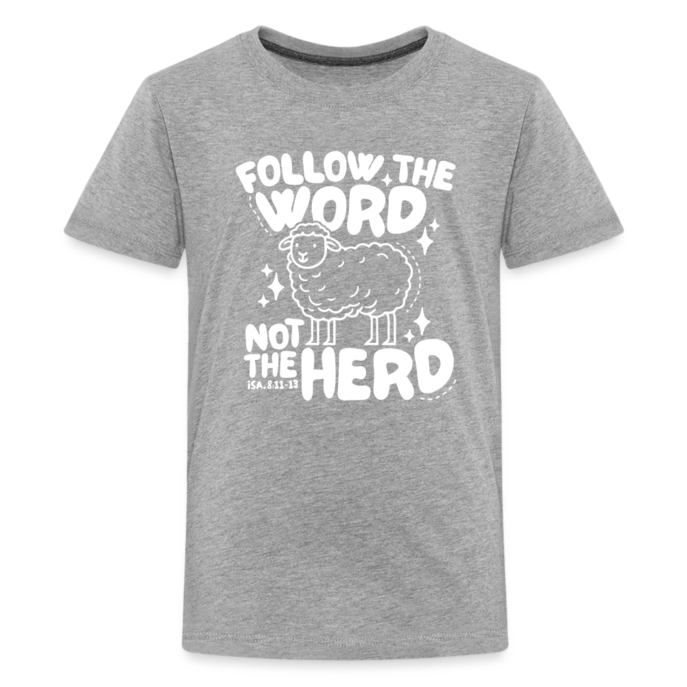 Follow the Word (W) Kid's T-Shirt - heather gray