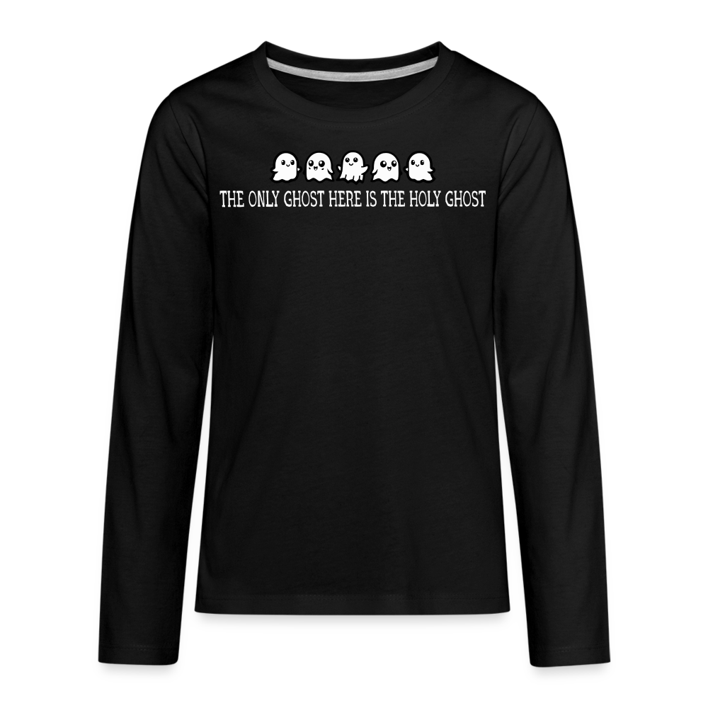 The Only Ghost Here is the Holy Ghost (W) Kid's Long Sleeve Shirt - black