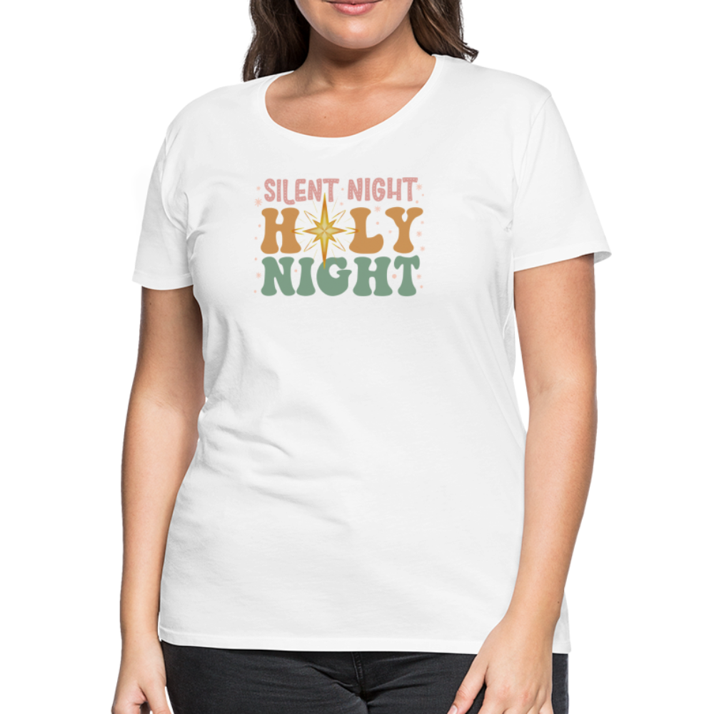 Silent Night Christmas Family Women’s Premium T-Shirt - white