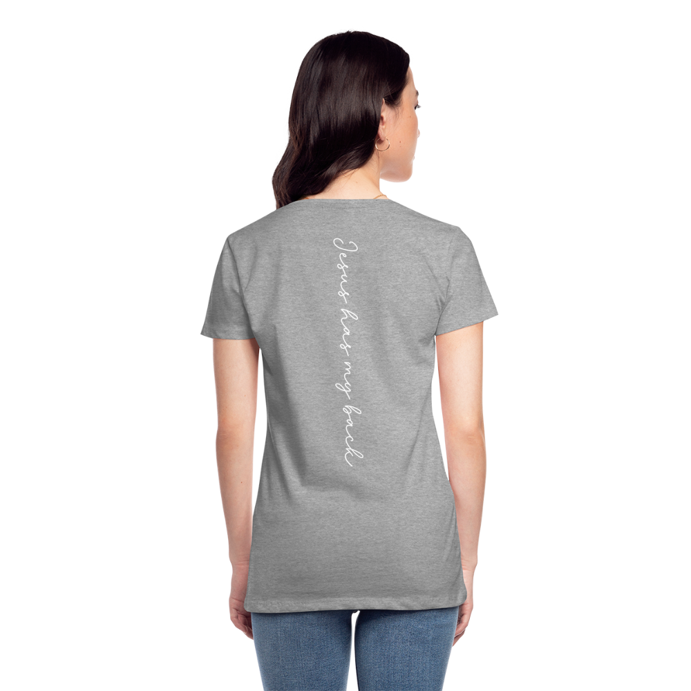 Jesus has My Back Women's T-Shirt - heather gray