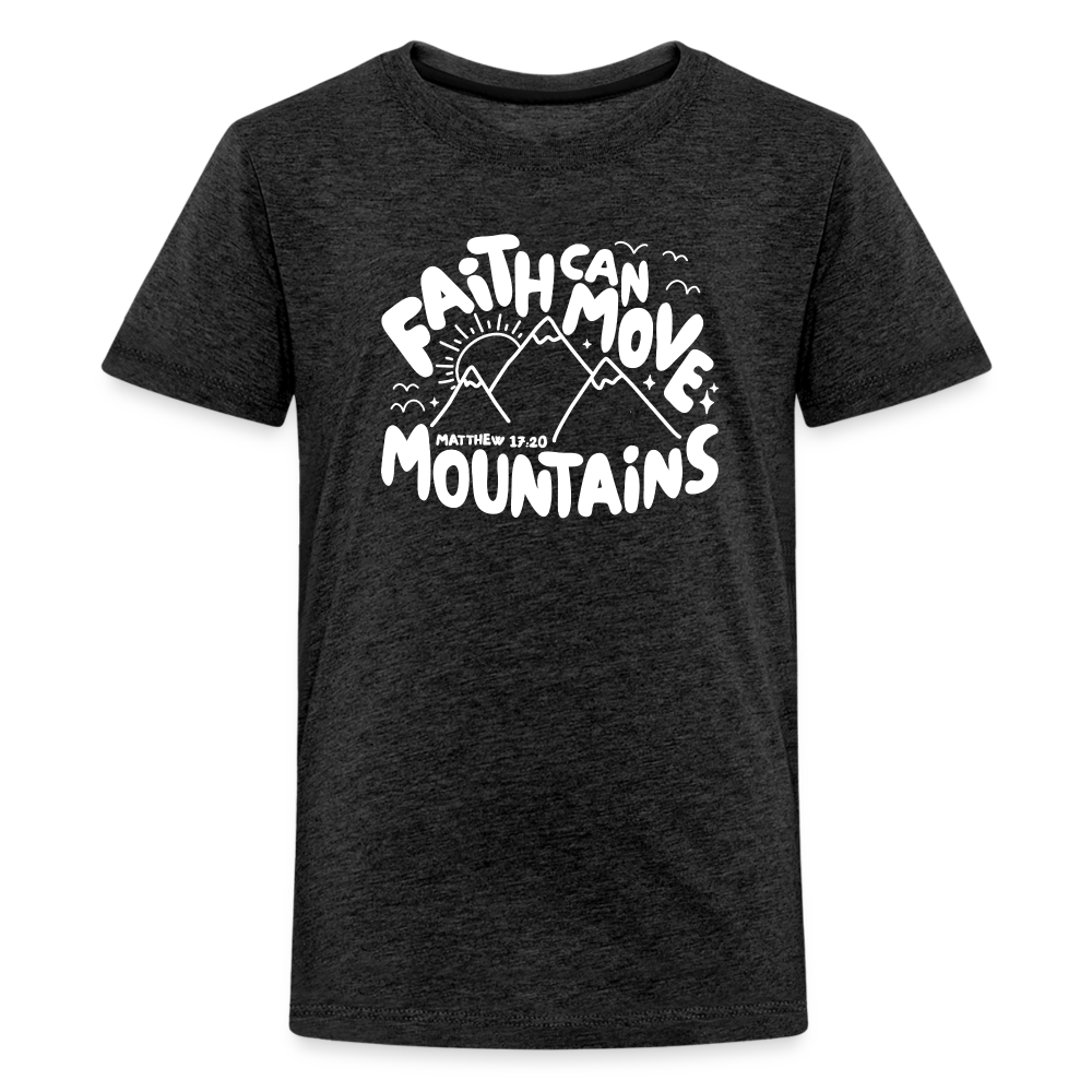 Faith Can Move Mountains (W) Kid's T-Shirt - charcoal grey