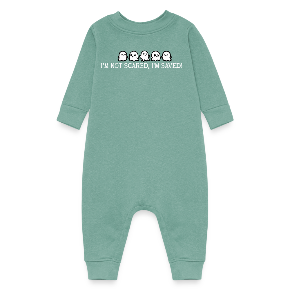 I'm Not Scared, I'm Saved (W) Baby Fleece Bodysuit - saltwater