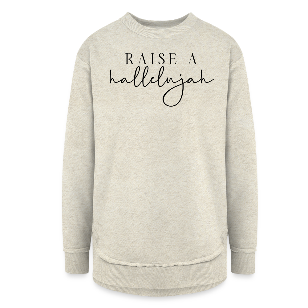 Raise A Hallelujah Women's Long Sleeve Weekend Tunic - heather oatmeal