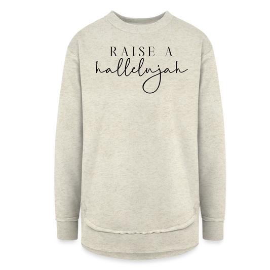 Raise A Hallelujah Women's Long Sleeve Weekend Tunic - heather oatmeal