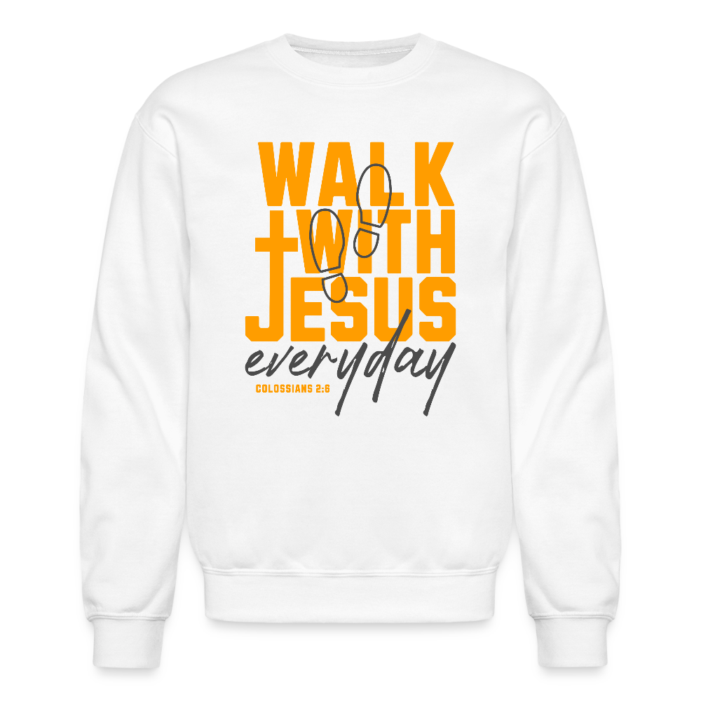 Walk with Jesus Everyday Men's Sweater - white