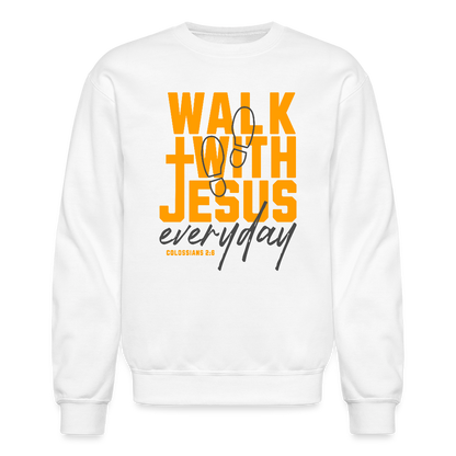 Walk with Jesus Everyday Men's Sweater - white