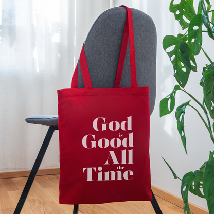 God is Good All the Time Tote Bag - red