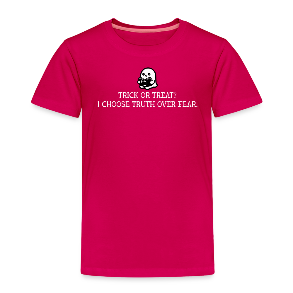 Trick or Treat I Choose Truth (W) Toddler T-Shirt - dark pink