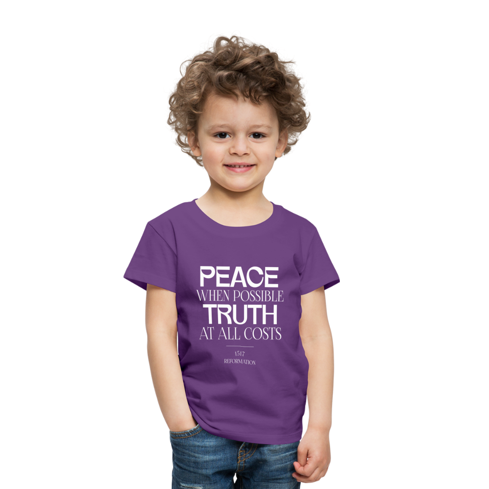 Peace when Possible Truth at All Costs Reformation Day (W) Toddler T-Shirt - purple