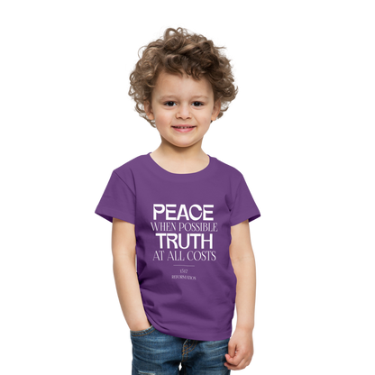 Peace when Possible Truth at All Costs Reformation Day (W) Toddler T-Shirt - purple