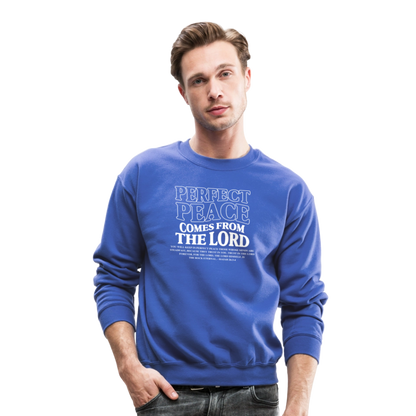 Perfect Peace Comes from the Lord Men's Sweater - royal blue