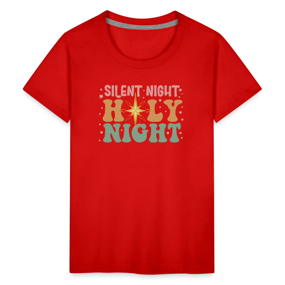 Silent Night Christmas Family Kids' Premium T-Shirt - red