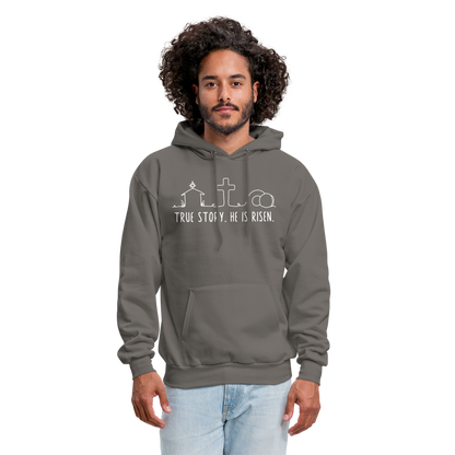 True Story He is Risen (W) Men's Sweater - asphalt gray