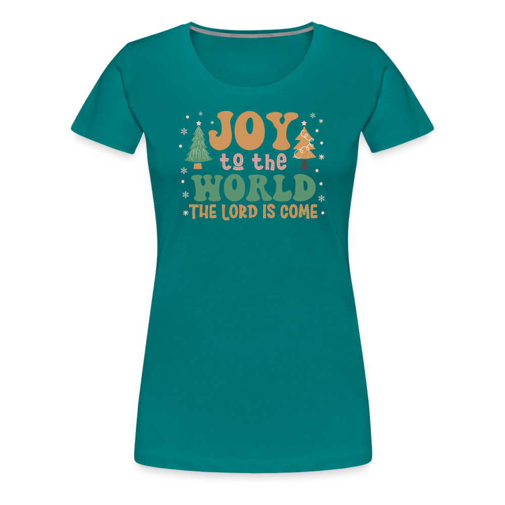 Joy to the World Christmas Family Women’s Premium T-Shirt - teal