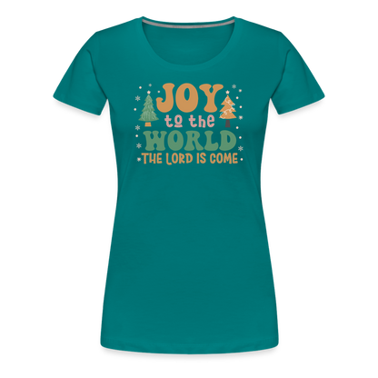 Joy to the World Christmas Family Women’s Premium T-Shirt - teal