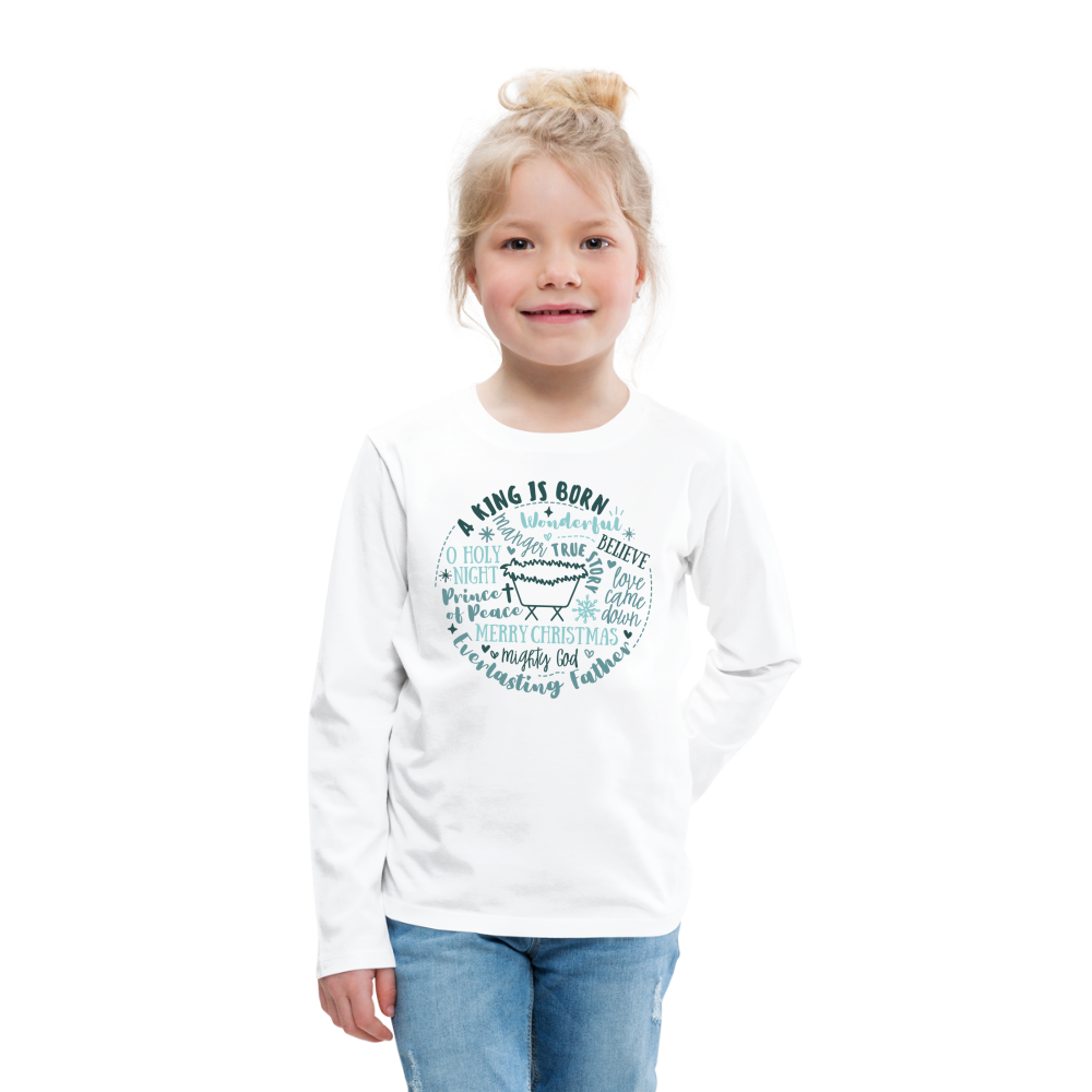 Manger Collage (W) Kid's Long Sleeve Shirt - white