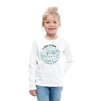 Manger Collage (W) Kid's Long Sleeve Shirt - white