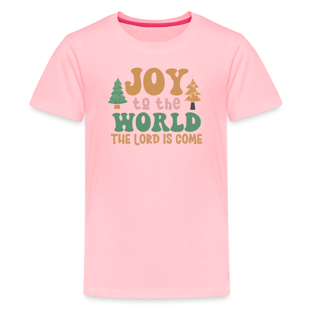 Joy to the World Christmas Family Kids' Premium T-Shirt - pink