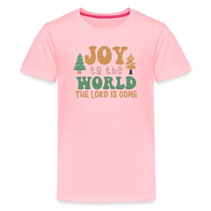 Joy to the World Christmas Family Kids' Premium T-Shirt - pink