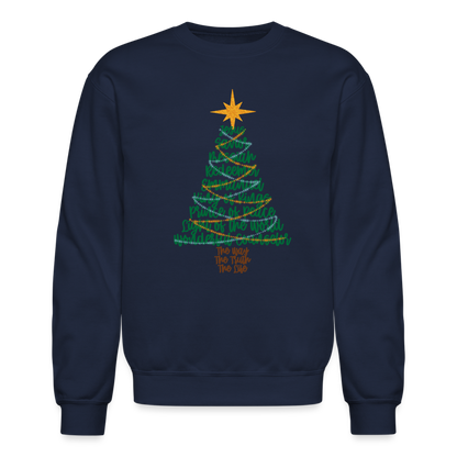 Names of Jesus Christmas Tree Men's Sweater - navy